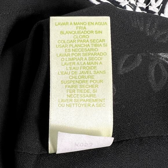 Sigrid Olsen Sleeveless Embroidered Silk Linen A Line Dress Black White Womens 4 - Picture 12 of 12